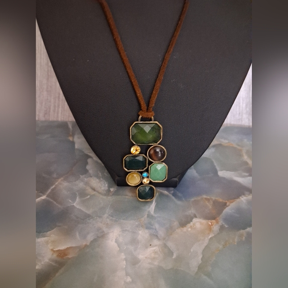 Mia Sophia "Patina" Multi-Stone Pendant Necklace - Picture 5 of 5